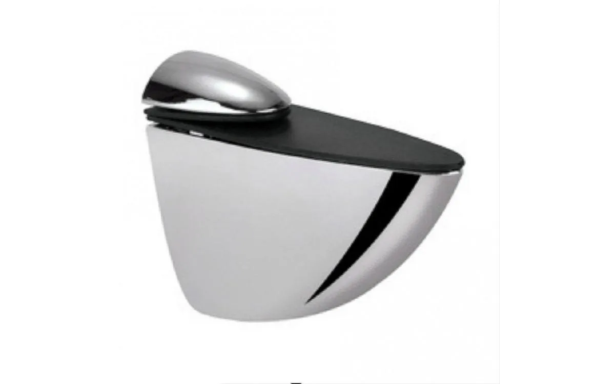 Крепление для стекла «Пеликан большой» хром в интерьере. Пример использования крепления в мебельном проекте