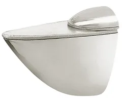 Крепление для стекла «Пеликан большой» хром, вид детали. Крупный план крепления с зажимным винтом