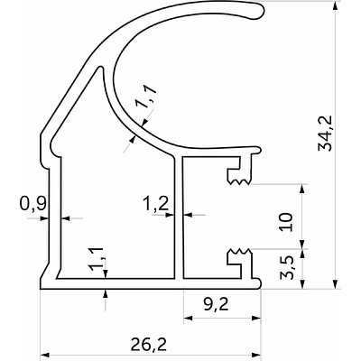 Профиль СЕНАТОР SENATOR вертикальный открытый 5,3 метра (белый глянец)