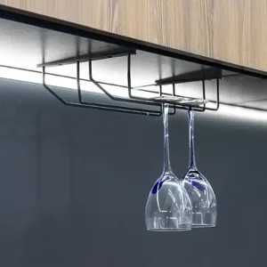 Держатель бокалов двухрядный чёрный