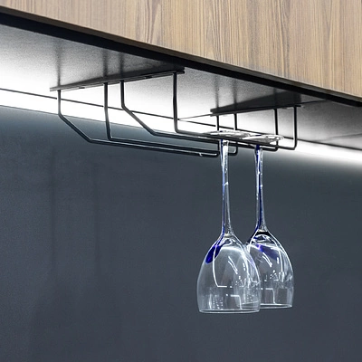 Держатель бокалов двухрядный чёрный