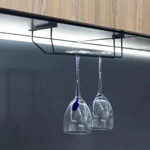 Держатель бокалов однорядный чёрный