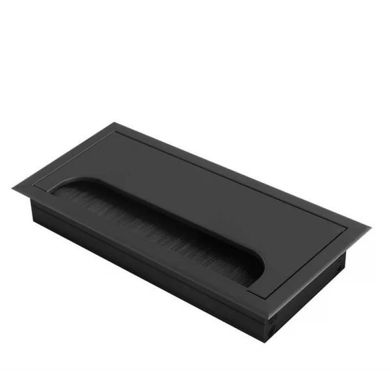 Пропуск для кабеля металл с ресничкой 80*160 ORDI черный