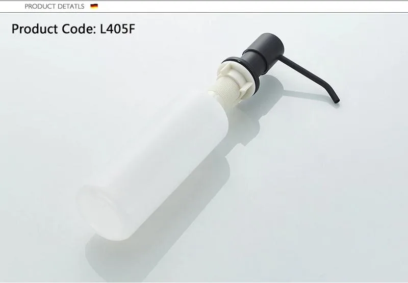 Дозатор для мыла Ledeme L405F на столешнице. Дозатор установлен на столешнице