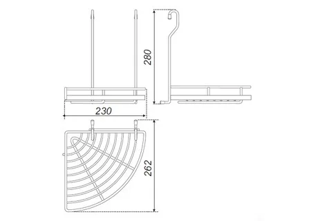 Монтаж угловой полки CWJ101 изображение монтажа полки|