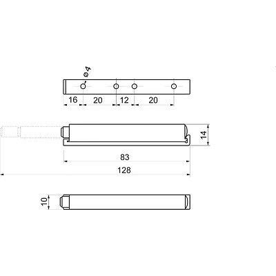 TIPON толкатель с магнитным наконечником серый
