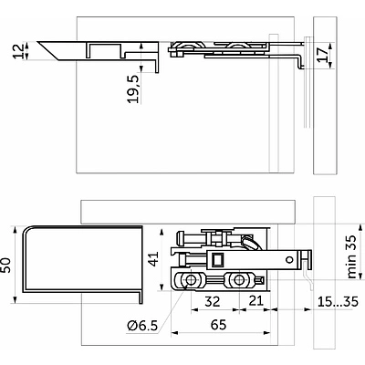 Навес кухонный усиленный регулируемый STARK PRIME пара (левый+правый)