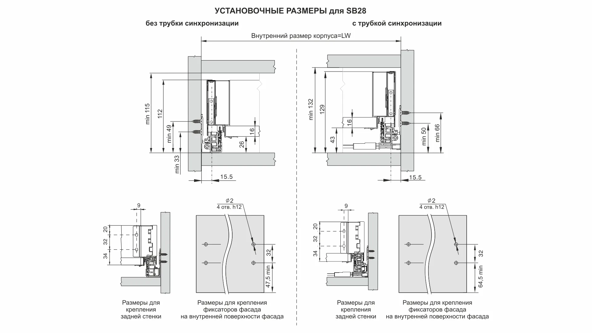 СТАРТ PUSH с прямыми боковинами стандартной высоты SB28W.1/450