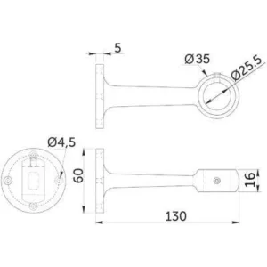 570 R50 Держатель дистанционный проходной д.25