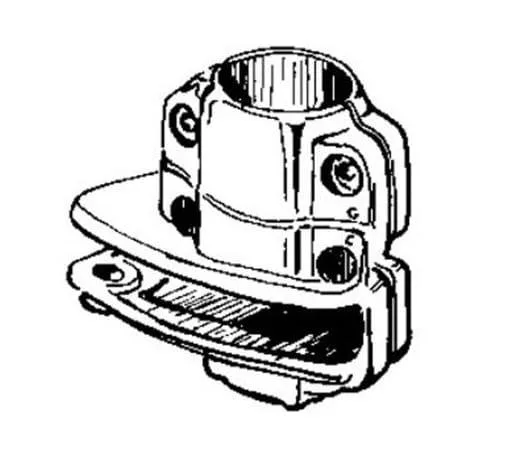 595 R61 Держатель односторонний для ДСП или стекла д.25, общий вид Общий вид полки с установленным держателем