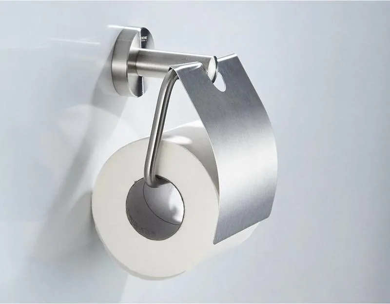 Держатель для туалетной бумаги Ledeme L71703 прикреплён к стене. Держатель прикреплён к стене