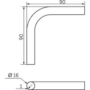 Угол 90* хром