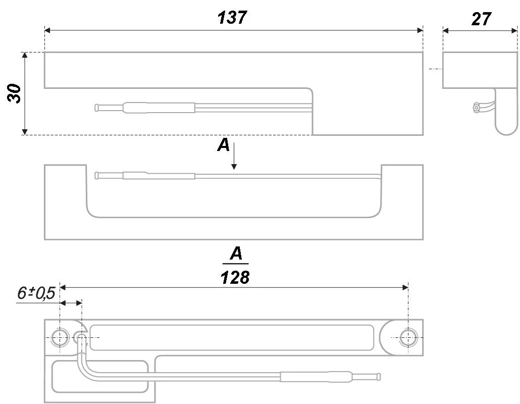 Мебельная ручка RS301CP/WWL.4/128/R