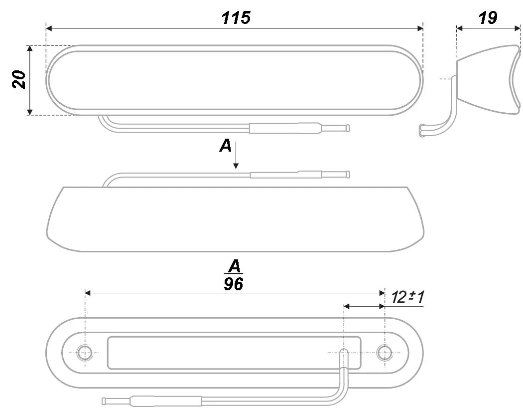Мебельная ручка RS307CP/WWL.3/96