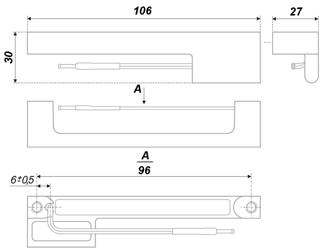 Мебельная ручка RS301CP/WWL.4/96/R