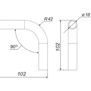 Угол 90 градусов для трубы 16мм SRA100/CP