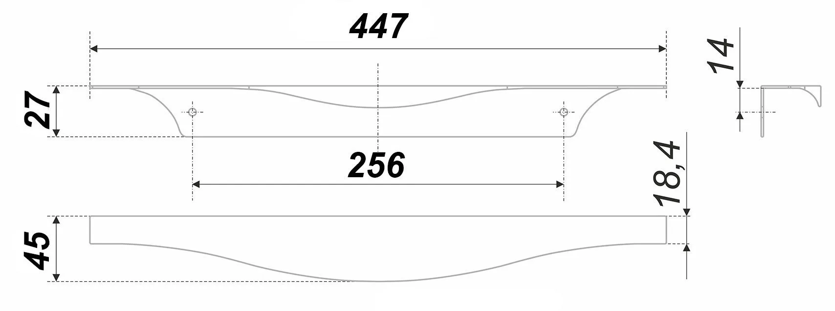 Мебельная ручка ERA RT008CP.1/256/450