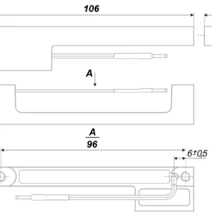 Мебельная ручка RS301CP/WWL.4/96/L