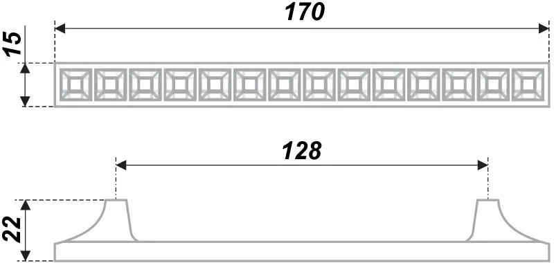 Мебельная ручка CRYSTAL RS420CP/CrW.4/128