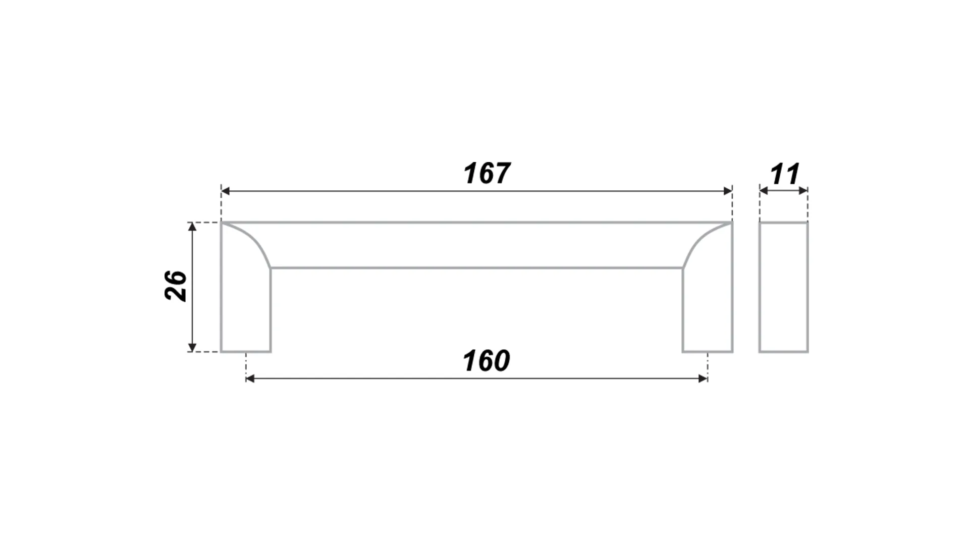 Мебельная ручка RS052CP.4/160