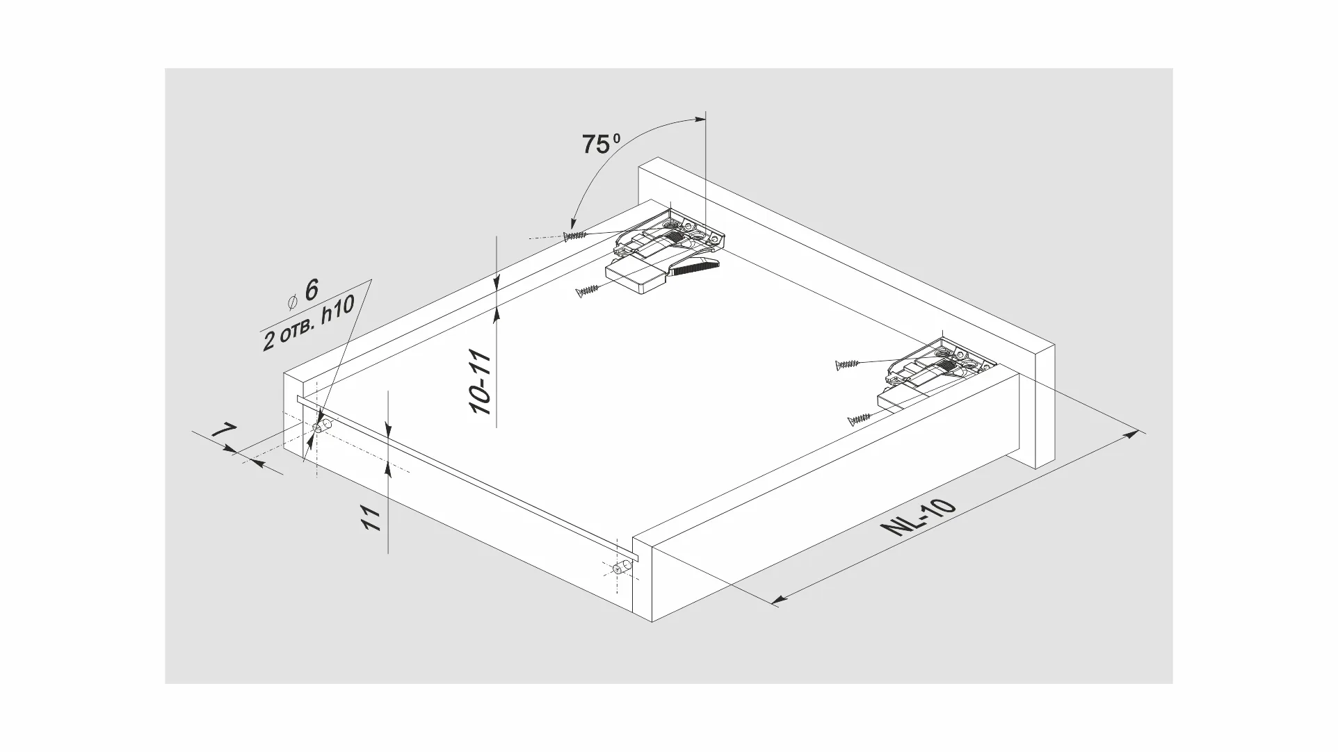 Направляющие скрытого монтажа B-Slide DB8881Zn/350