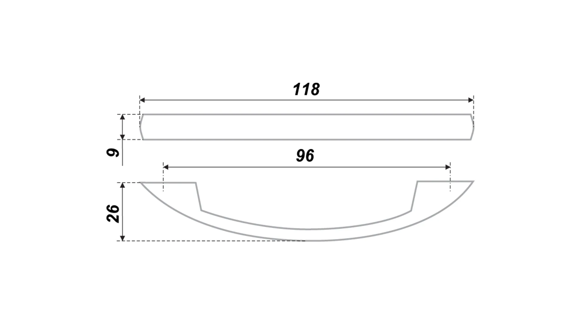 Мебельная ручка RS039ASN.4/96