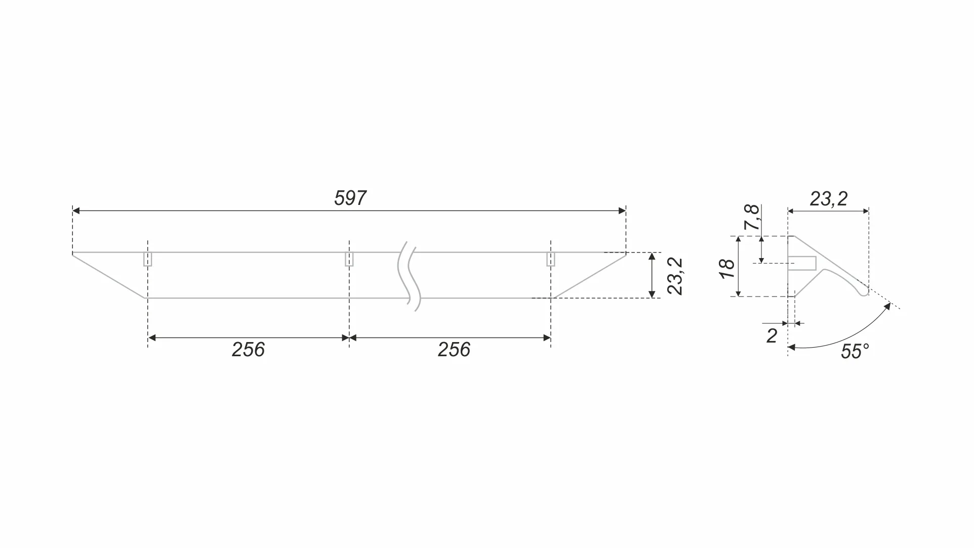 Мебельная ручка RICK RS157BSG.3/512