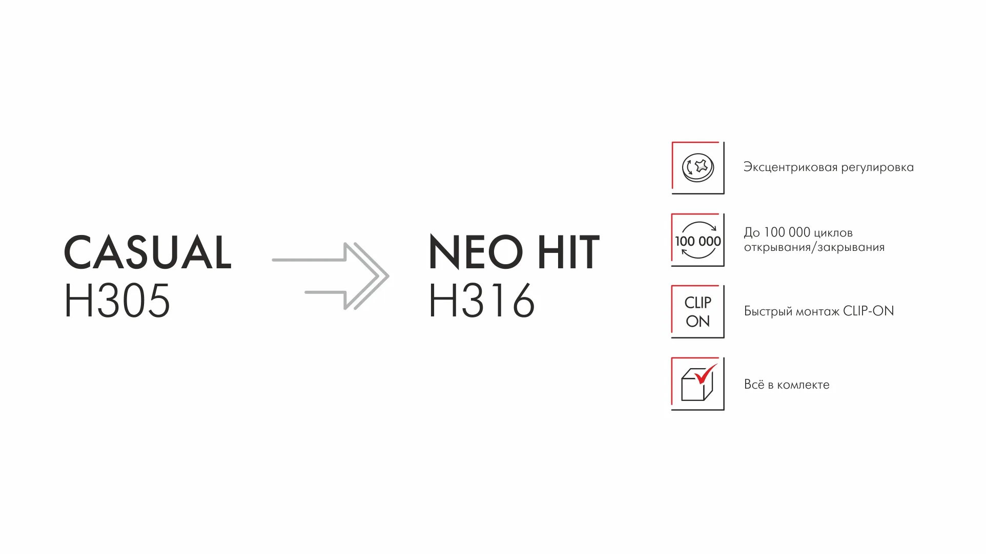 Мебельная петля CASUAL H305A02 без ответной планки