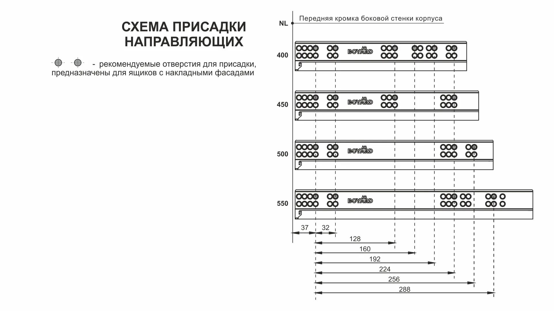 Направляющие скрытого монтажа В-Slide DB8885Zn/500