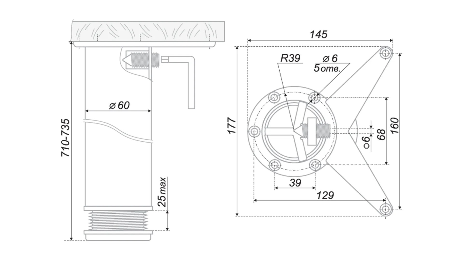 Мебельная опора N401SC.4