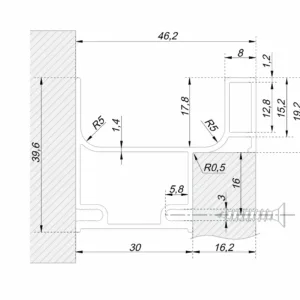 Вертикальный профиль GOLA BALANCE RP054SC.1/000/2900