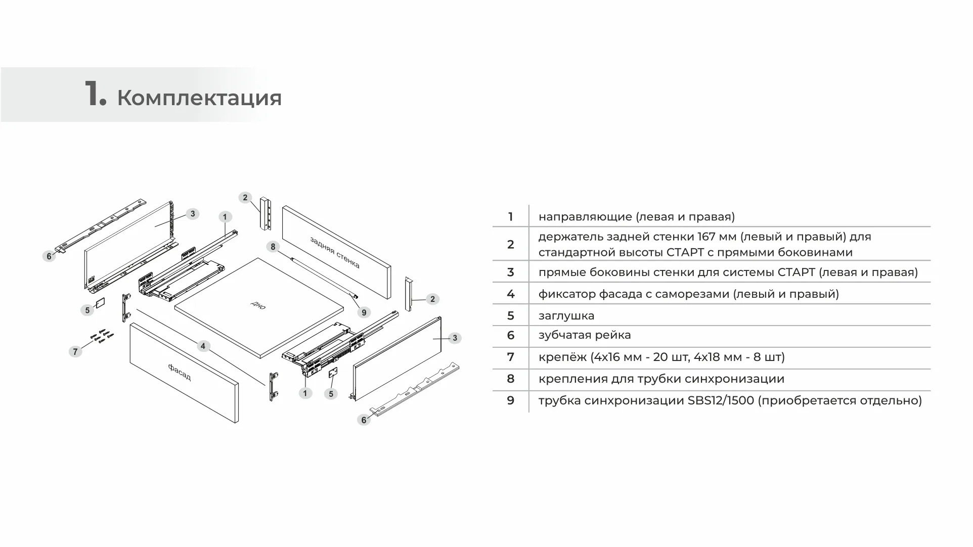 Системы выдвижения СТАРТ PUSH+SOFT SB40GRPH.1/350