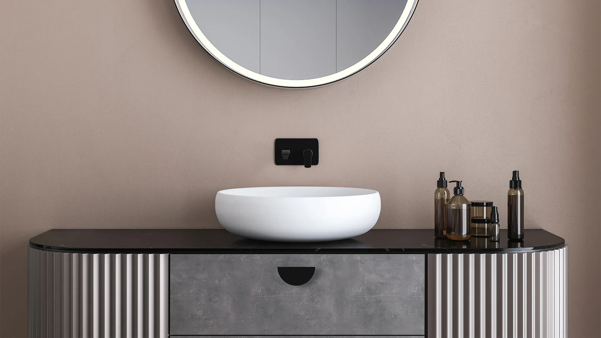 Мебельная ручка STEREO RS360BL.23/64