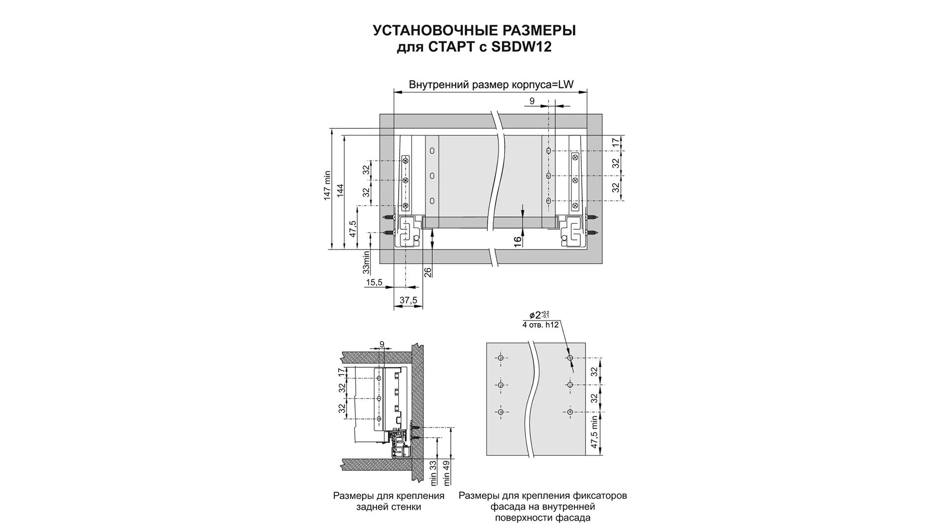 Прямые боковые стенки СТАРТ средней высоты SBDW12/W/400