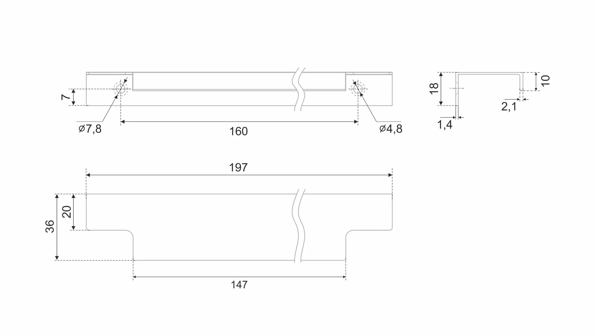 Мебельная ручка RAY 2.0 RT809BL.1/160/200