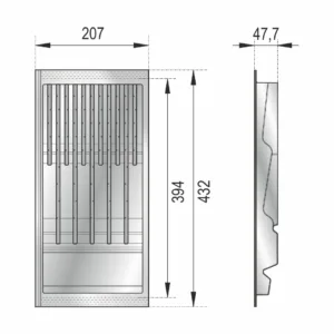 Блок для ножей BLӦKI PC15/GRPH/206x430