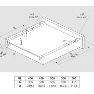 Направляющие скрытого монтажа B-Slide DB8883Zn/500