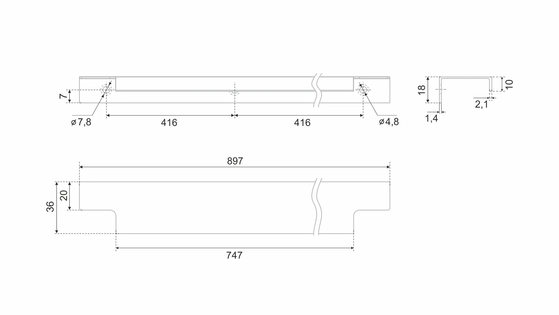 Мебельная ручка RAY 2.0 RT809BL.1/832/900