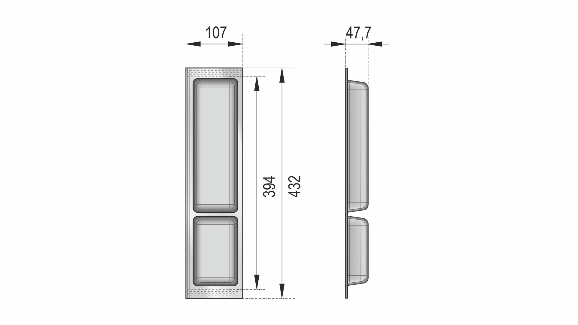 Дополнительный блок для столовых приборов BLӦKI PC11/GRPH/107x430