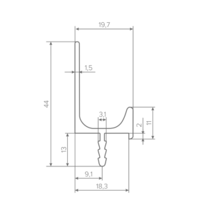 Ручка-профиль торцевая AQ L-line 5000 мм черный матовый
