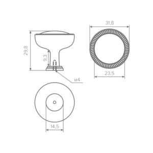 Ручка-кнопка AQ Alphe сталь брашированная