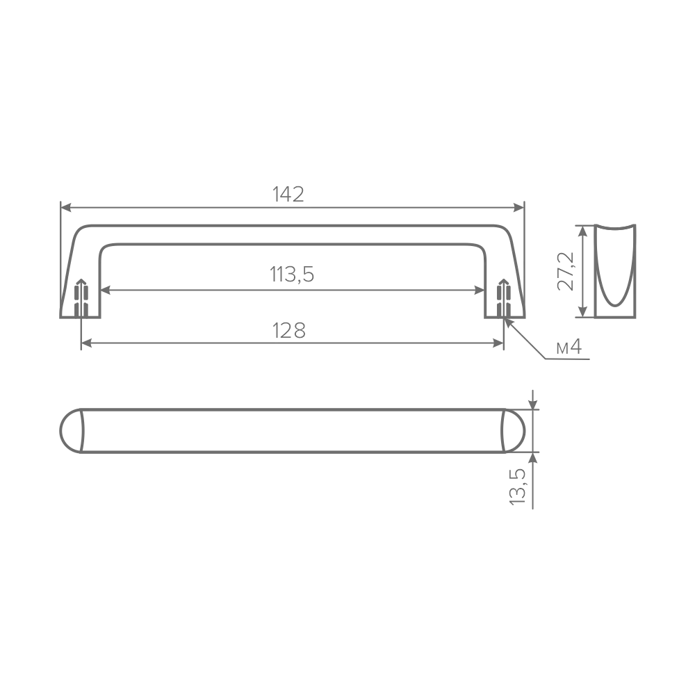 Ручка AQ Nova C=128 золото брашированное