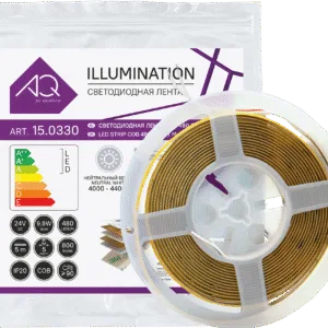 ЛЕНТА светодиодная AQ LED-LINE COB 480 LED 24V 9,6W/м 5 мм IP20 нейтральный  белый 5 м (15.0301С)