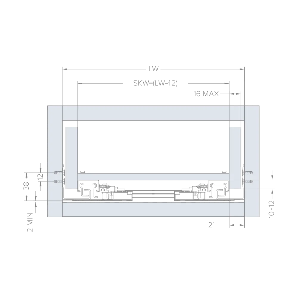 Направляющая скрытого монтажа AQ STEALTH s-push (ДСП до 16мм) 450