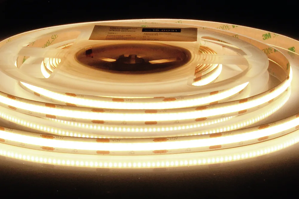 Лента светодиодная AQ LED-LINE COB 480 LED/м 12V 14W/м 8 мм IP20 теплый белый 5 м (15.0031)