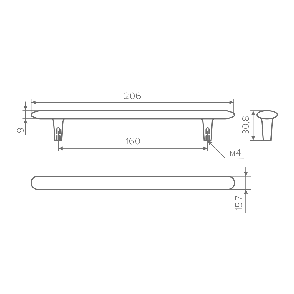 Ручка AQ Polis C=160 сталь брашированная