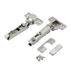 Петля накладная AQ V.2 Clip с эксцентриком с доводчиком (с заглушками и саморезами)