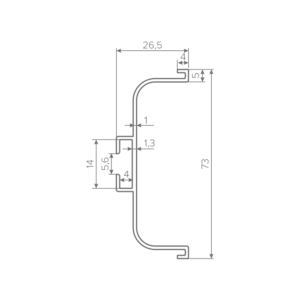 Профиль горизонтальный AQ Gola-X С-формы 5000 мм черный