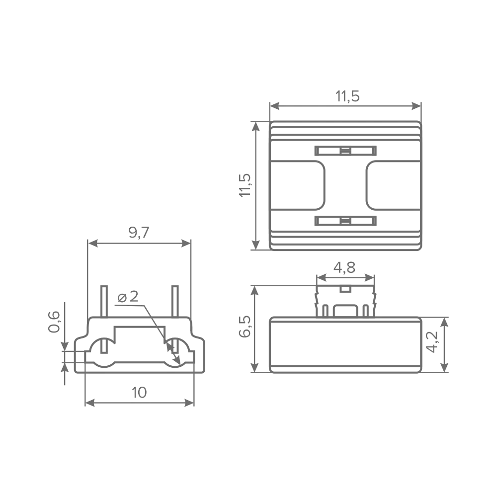 Коннектор AQ LINK прямой универсальный для светодиодных лент 10 мм