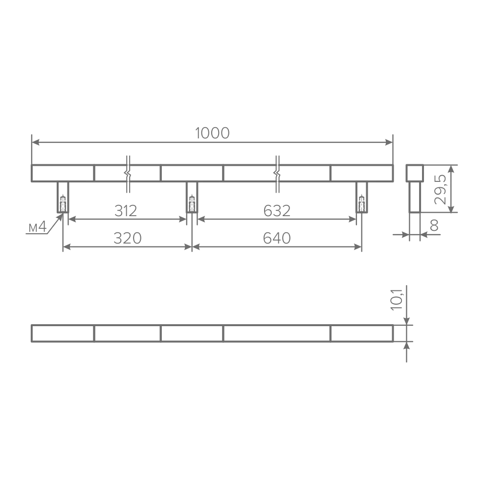 Ручка AQ Twil L=1000 черный матовый